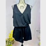 LBLC the Label Lauren Romper Drawstring Waist Pockets Black M Size M Photo 5