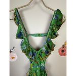 Aerie Green Floral Ruffled One-Piece Swimsuit - Size - Small Long Photo 7