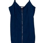 Love j  denim dress sleeveless full zip front adjustable straps sweetheart neck Photo 0