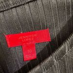 Jennifer Lopez Black Ribbed Bodycon Lace Up Long Sleeve Mini Dress 10 EUC Photo 2