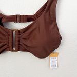Kona Sol  | NWT Brown Rectangle Bralette Bikini Top Adjustable Strap | Size Large Photo 3