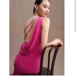 Mac Duggal NWT Sz 8 Candy Pink Jersey One Shoulder Draped Back Gown 26512 Photo 2