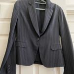Tahari  Women's Blazer Jacket Size 4 Black With White Pinstripe Photo 4