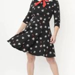 Unique Vintage Black & Panda Print Wednesday Flare Dress NWT | X-LARGE | Photo 3