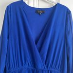 Lulus Water Lilies Royal Blue Maxi Dress XL Long Sleeve Photo 2