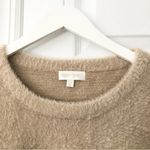 Ronny Kobo Tan Carina Eyelash Fuzzy Knit Bold Shoulder Sleeve Swearer XL Photo 64