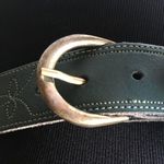 None Embroidered Bridle Stitch Belt Green Brass Photo 5