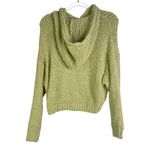 Pilcro Anthropologie Sailcloth Hooded Sweatshirt Cropped Loose Knit Green Small Photo 9