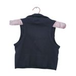 LA Society NWT Ribbed Collared Crop Top Size Medium Black Preppy Athleisure Photo 2