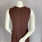 Vintage Embroidered Dress 1960s Sleeveless Skirt Slit Brown Gold Detail Photo 5