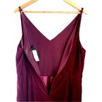 Banana Republic NEW Sleeveless V Neck Velvet Jumpsuit w Pockets 14 Tall Burgundy Photo 5