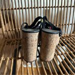 Free People  Lisbon Chunky Platform Heels Black Suede Flower‎ Embroidery Size 39 Photo 9