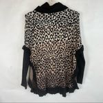 Joseph A. womans size large brown black leoprd print ruffle sweater cowl neck Photo 4