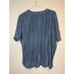 Andrew Marc  Women's Plisse Top Textured Blouse Oversized Size XS Blue New Photo 3