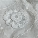 3D Flowers Embroidery White Floral Puff Sleeve Peplum Top 100% cotton Size M Photo 4