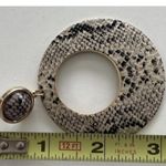 vintage Snake Skin Dangle Drop Earrings Animal Print Quality Sz 3” Brown Photo 4