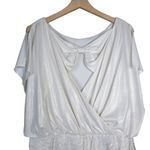 Sangria Women's 14 Blouson Pearl Gold Lined Lace Shirt Dress NEW White Photo 3