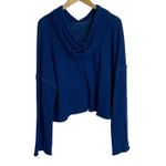 Alala  Sweatshirt Womens Large Stance Cropped Raw Hem Revolve‎ Athleisure Blue Photo 3