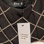 NWT Blue B Rhinestone Studded Crop Vest Top Small Edgy Concert Western Party Black Photo 2