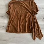 Chico's Faux-Suede Angled Top Brown 2 EUC Photo 6