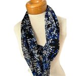 Sheer blue and black floral scarf ring scarf Photo 1
