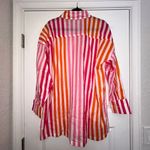 Beach Riot  Alexa Sunset Stripe Print Button Front Long Sleeve Oversize Cover Up Shirt Top Size L/XL Photo 7