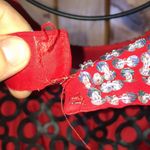 A line red haltered keyhole beaded ruched chiffon prom dress with slit XS/2 Size undefined Photo 7