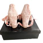 Forever 21 Pink Crushed Velvet Tie Ankle Womens High Heels Size 8 Photo 8