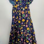 Celia B Atlas Dress Midi Navy Multi Womens New Size Medium Summer Belted Blue Photo 9