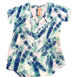 NWT FRANCESCA'S blue & white palm print swim‎ coverup tunic Size M/L Size M Photo 0