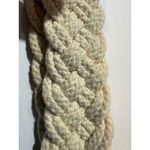 Woven Braided Belt Womens Cream Tan – Leather Buckle Boho Casual Photo 3