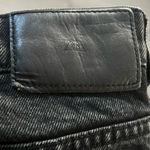 ZARA Button Fly High Rise Straight Leg Raw Hem Jeans | Mineral Faded Black | 2 Photo 5