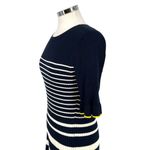Free Assembly Striped Ribbed Knit Dress Short Sleeve Blue White Size Medium NWT Photo 2