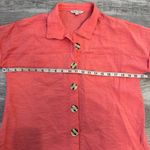 John Mark  coral short sleeve button down blouse hi low hem size small R34 Photo 3