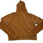 Fabletics  Hoodie Womens Small Orange Velour‎ Full Zip Kangaroo Pockets Athletic Photo 1