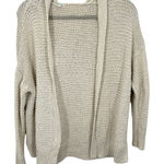 Aerie  Cream Crochet Hooded Cardigan Sweater XS/S Open Front Loose Knit Beach Photo 0