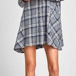 ZARA  Grey Plaid Metallic Shirt Dress Photo 0