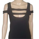 Frederick's of Hollywood Size L Black Jumpsuit Flare Leg Playsuit Catsuit Straps Photo 4