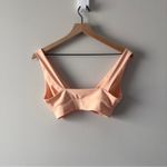 Lulus Triangle Bikini Top Light Orange Orange Stretch ruched light support swim Photo 1