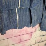 Anthropologie  CARTONNIER BLUE WHITE LINEN BLEND BUTTON FRONT LIGHTWEIGHT BLAZER Photo 13