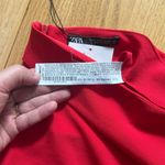 ZARA NWT Red Ruffle Midi Skirt With Slit Size Medium Women’s Photo 4
