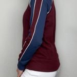 Alternative Apparel Maroon Red, Navy Blue, & White Bomber Zip-Up Track Jacket Photo 4