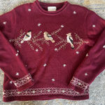 Christopher & Banks  Festive Bird Sweater Photo 0