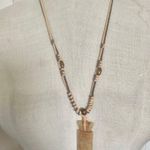 Vintage Boho Jasper Cat Totem Pendant Necklace on Braided Cord Photo 1