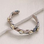 Anthropologie NWOT  Satin Cuff Studded Bracelet Photo 1