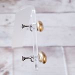 Vintage Screw Back Earrings Pearlescent Beige 3/8" Photo 5