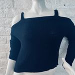 EXPRESS cold shoulder black sweater size S Photo 2