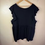 Torrid  4X Babydoll Super Soft Rib Square Neck Double Ruffle Black Whimsigoth Top Photo 8