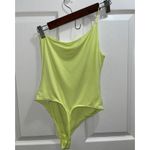 Good American  90s Good Touch One Shoulder Bodysuit Size 2 in a Key Lime Color Photo 4