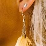 These Three Boutique Yellow tassle 2 layer earrings Photo 0